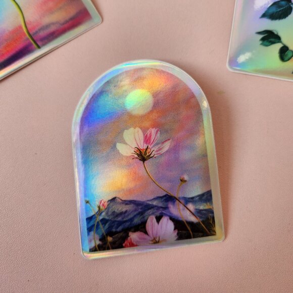 Holographic Botanical Sticker Bundle Set of 3 - Picture 1 of 3